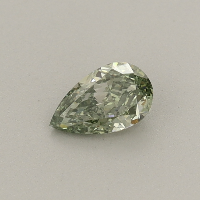 Actual 0.25 carat Fancy Intense Green Pear lab-grown diamond