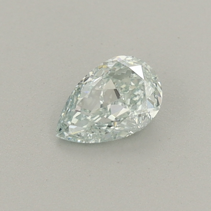 Actual 0.28 carat Fancy Intense Green Pear lab-grown diamond