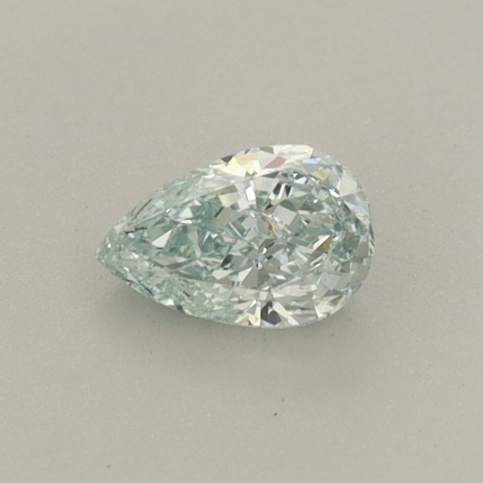 Actual 0.36 carat Fancy Green Pear lab-grown diamond
