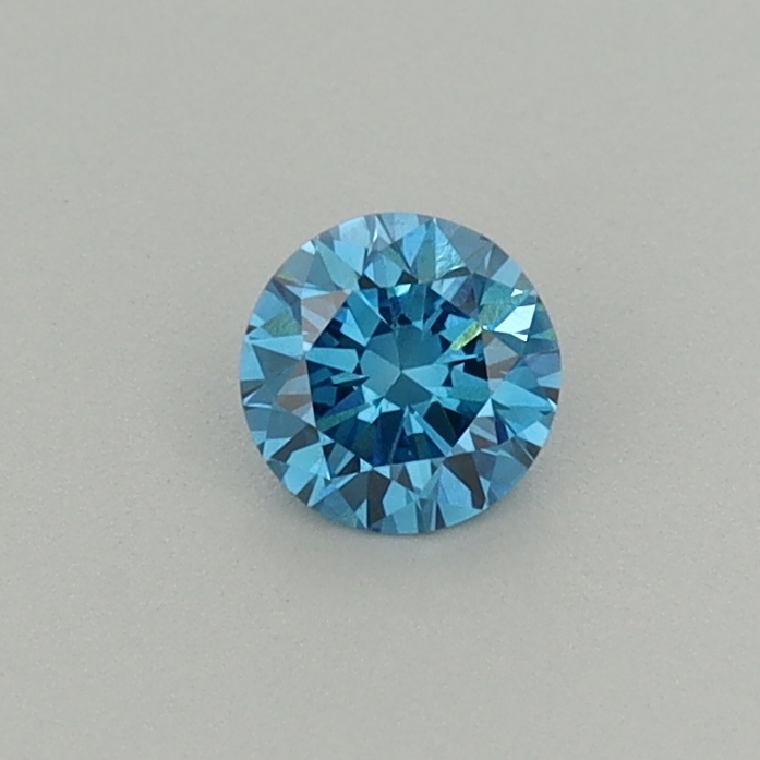 Actual 0.23 carat Vivid Blue Round lab-grown diamond