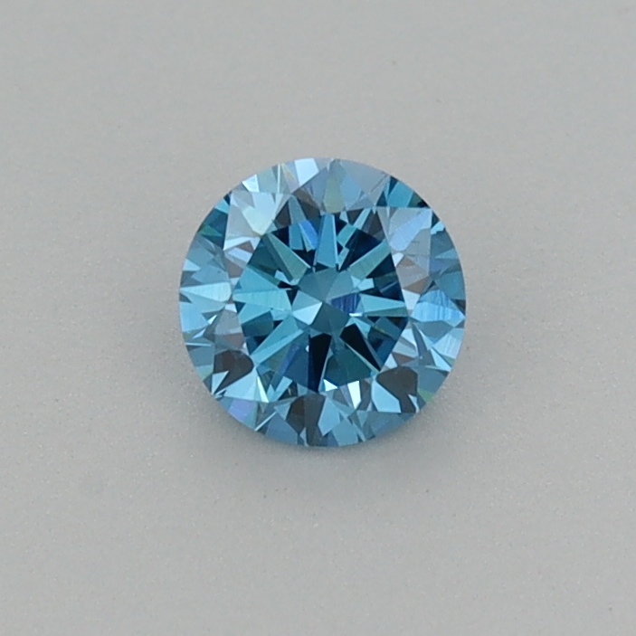 Actual 0.31 carat Vivid Blue Round lab-grown diamond