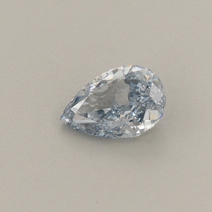 Actual 0.26 carat Fancy Intense Blue Pear lab-grown diamond