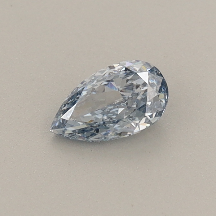 Actual 0.31 carat Fancy Vivid Blue Pear lab-grown diamond