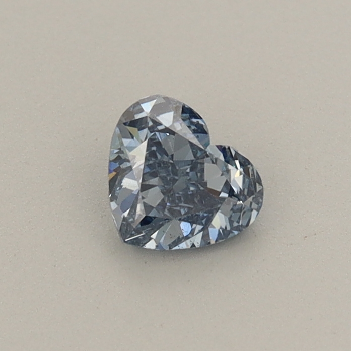 Actual 0.31 carat Fancy Vivid Blue Heart lab-grown diamond