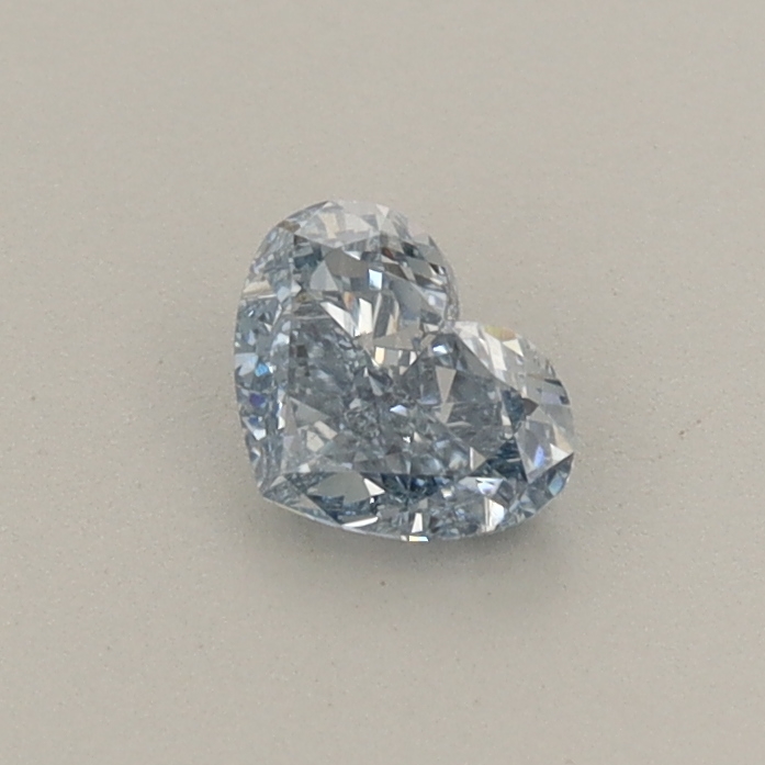Actual 0.32 carat Fancy Blue Heart lab-grown diamond