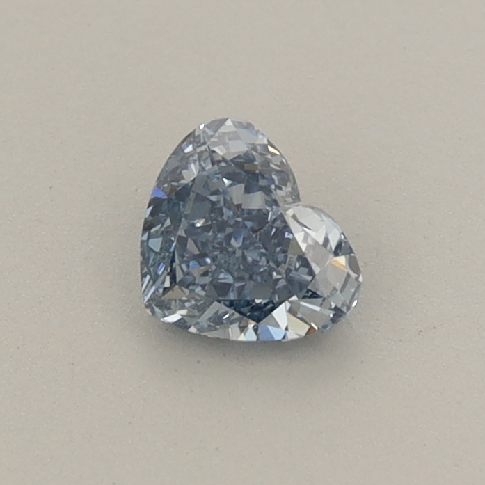 Actual 0.33 carat Fancy Intense Blue Heart lab-grown diamond