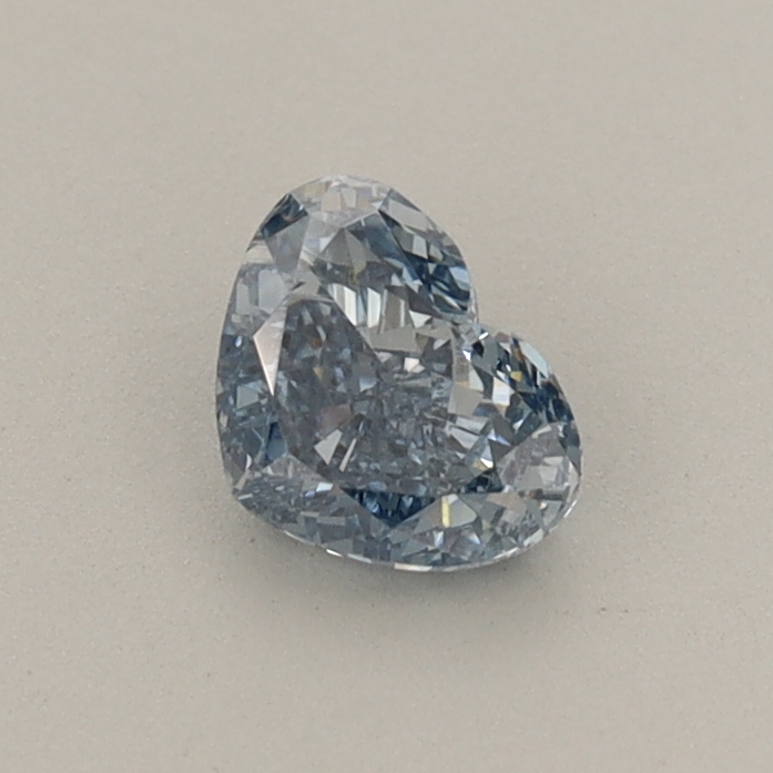 Actual 0.42 carat Fancy Vivid Blue Heart lab-grown diamond