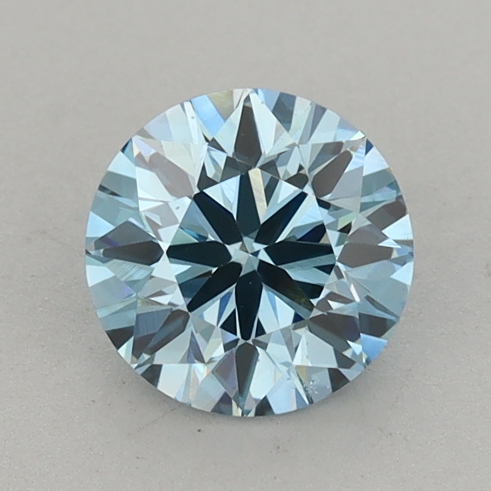 Actual 0.99 carat Vivid Blue Round lab-grown diamond