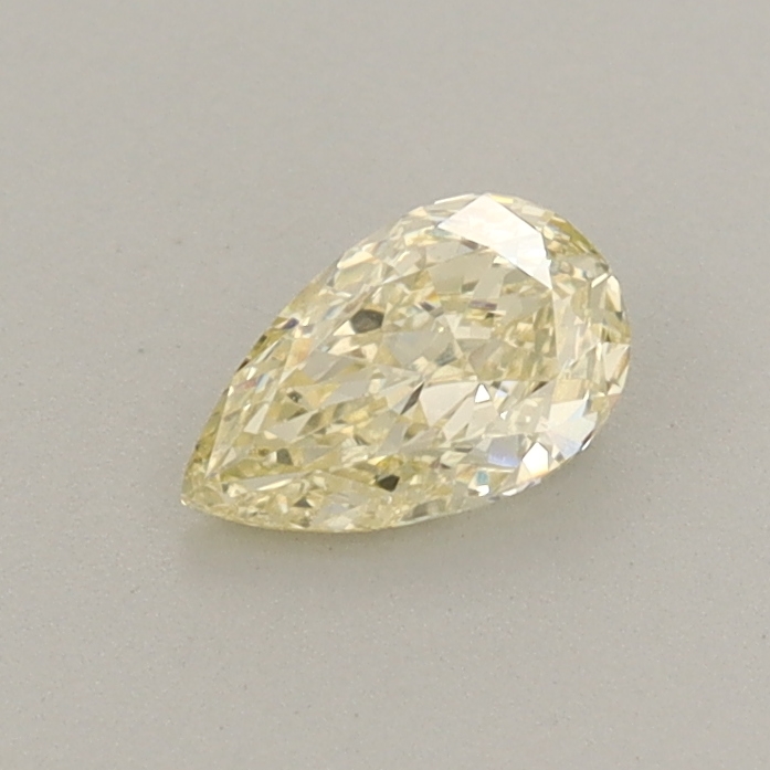 Actual 0.34 carat Fancy Light Yellow Pear lab-grown diamond