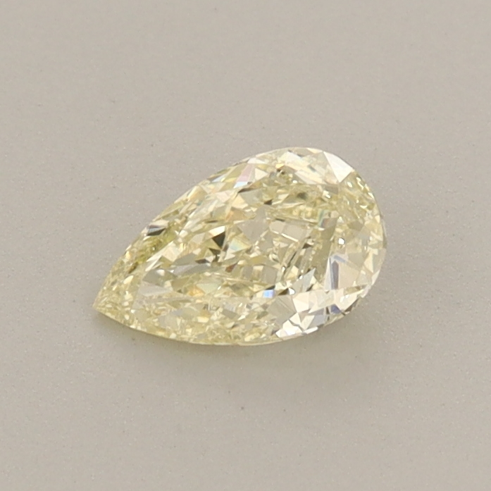 Actual 0.35 carat Fancy Light Yellow Pear lab-grown diamond